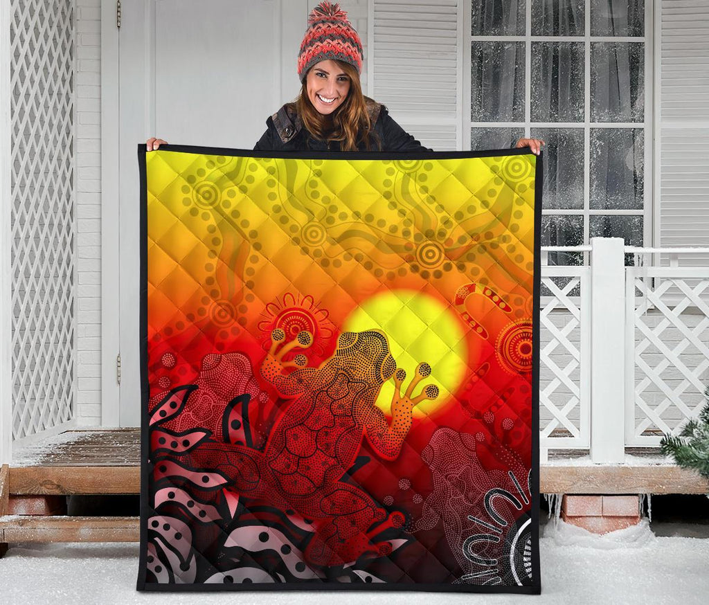 aboriginal-premium-quilt-indigenous-frog-red