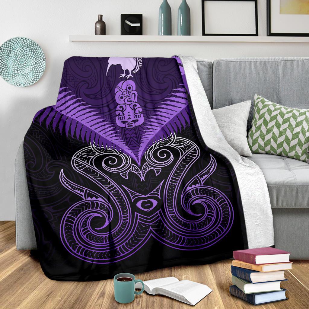maori-manaia-new-zealand-premium-blanket-purple