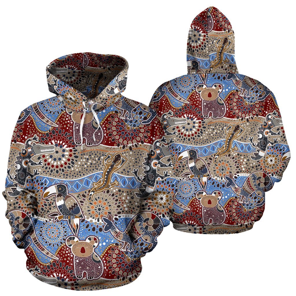 aboriginal-hoodie-koala-kangaroo-kookaburra-australian-animals