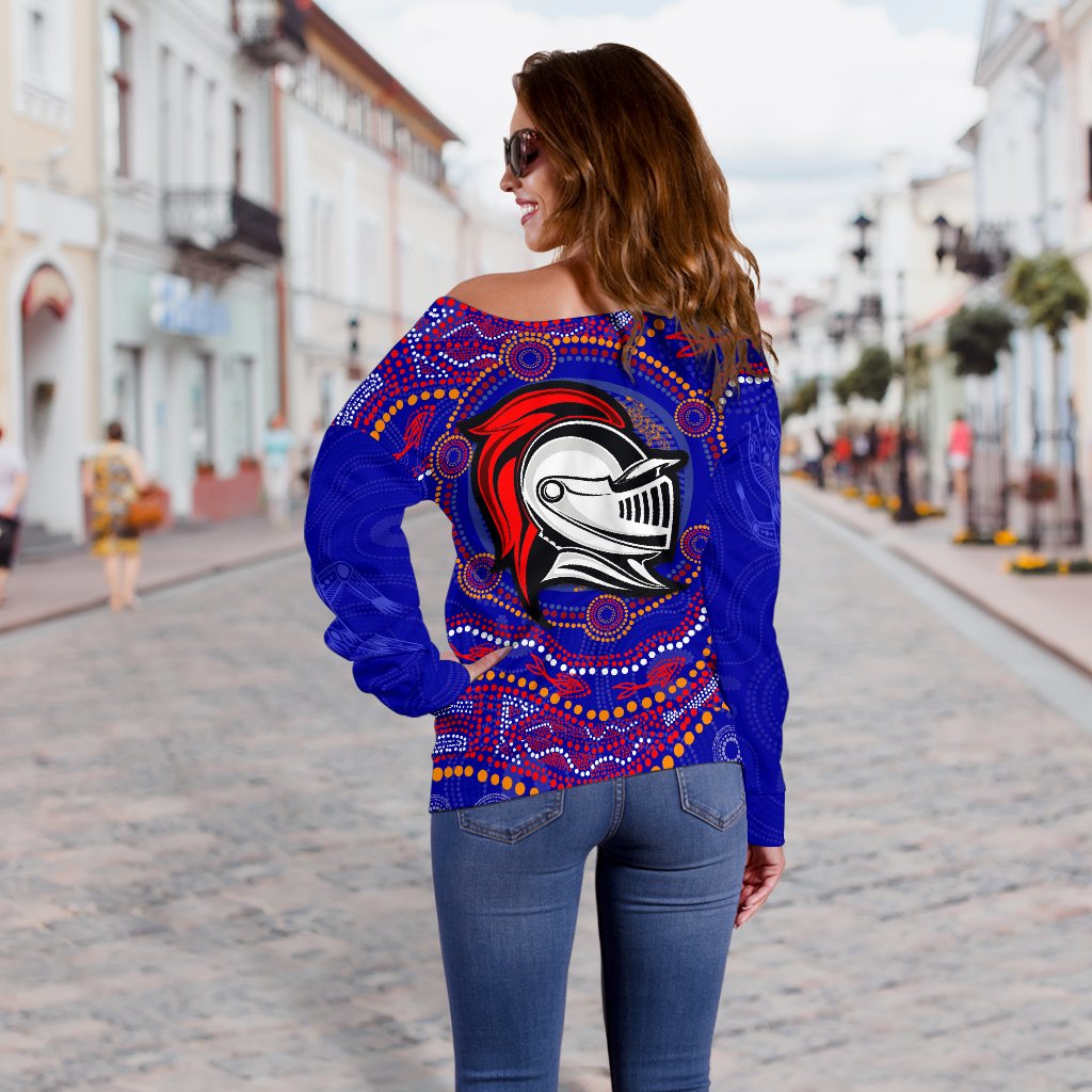Knights Women Off Shoulder Sweater Aboriginal - Vibe Hoodie