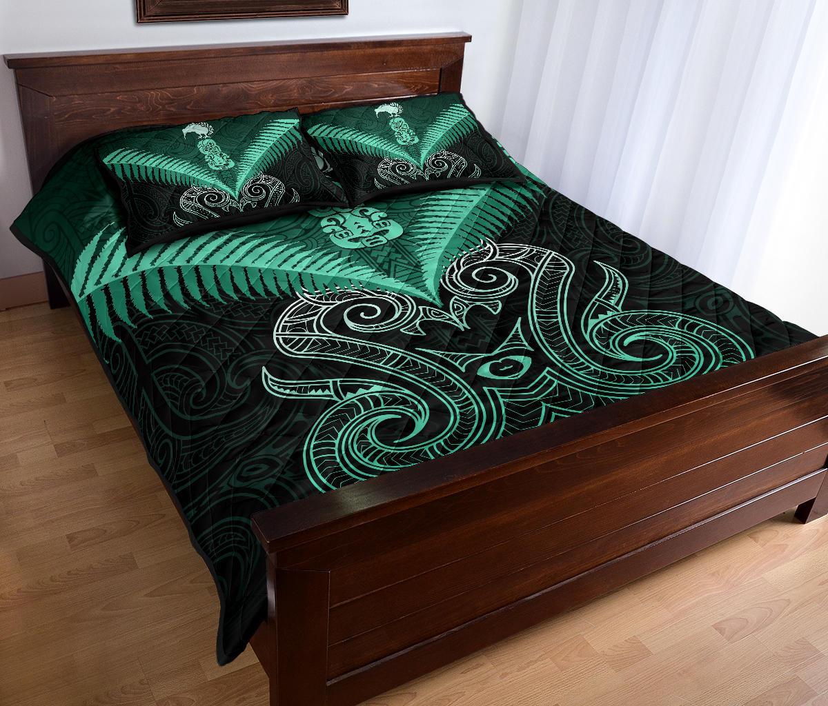 maori-manaia-new-zealand-quilt-bed-set-turquoise
