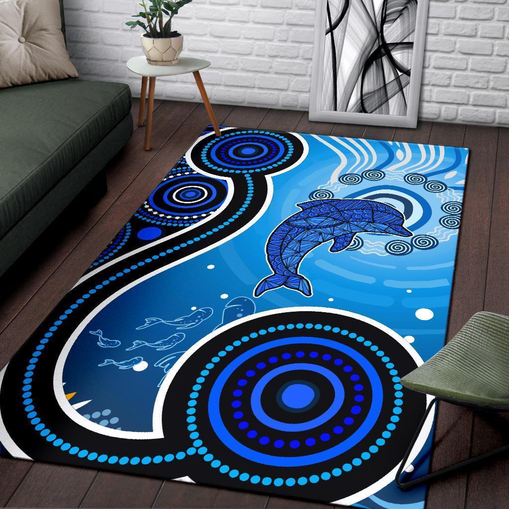 aussie-aboriginal-area-rug-dolphin-and-aboriginal-dot-patterns