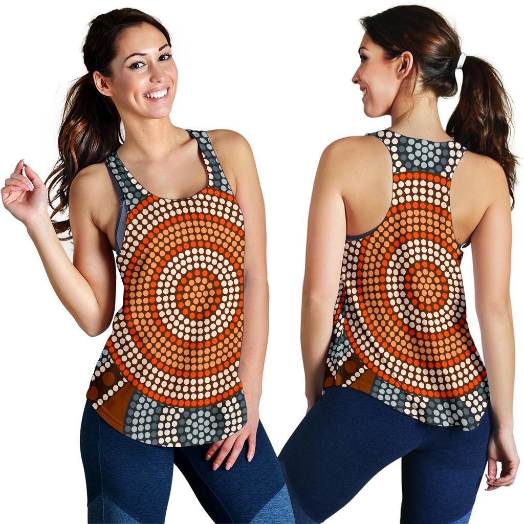 Racerback Tank - Aboriginal Dot Painting Tank Top Ver07 - Women - Vibe Hoodie
