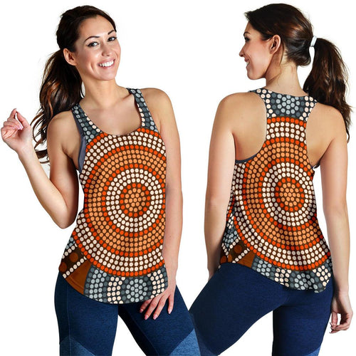 Racerback Tank - Aboriginal Dot Painting Tank Top Ver07 - Women - Vibe Hoodie