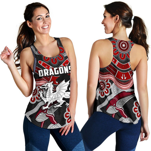 Dragons Women Racerback Tank St. George Indigenous Black - Vibe Hoodie