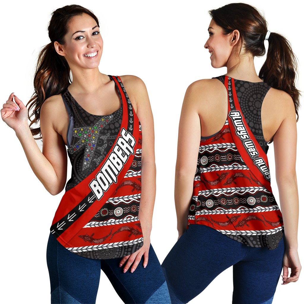 Naidoc Essendon Women Racerback Tank Aboriginal Bombers - Vibe Hoodie