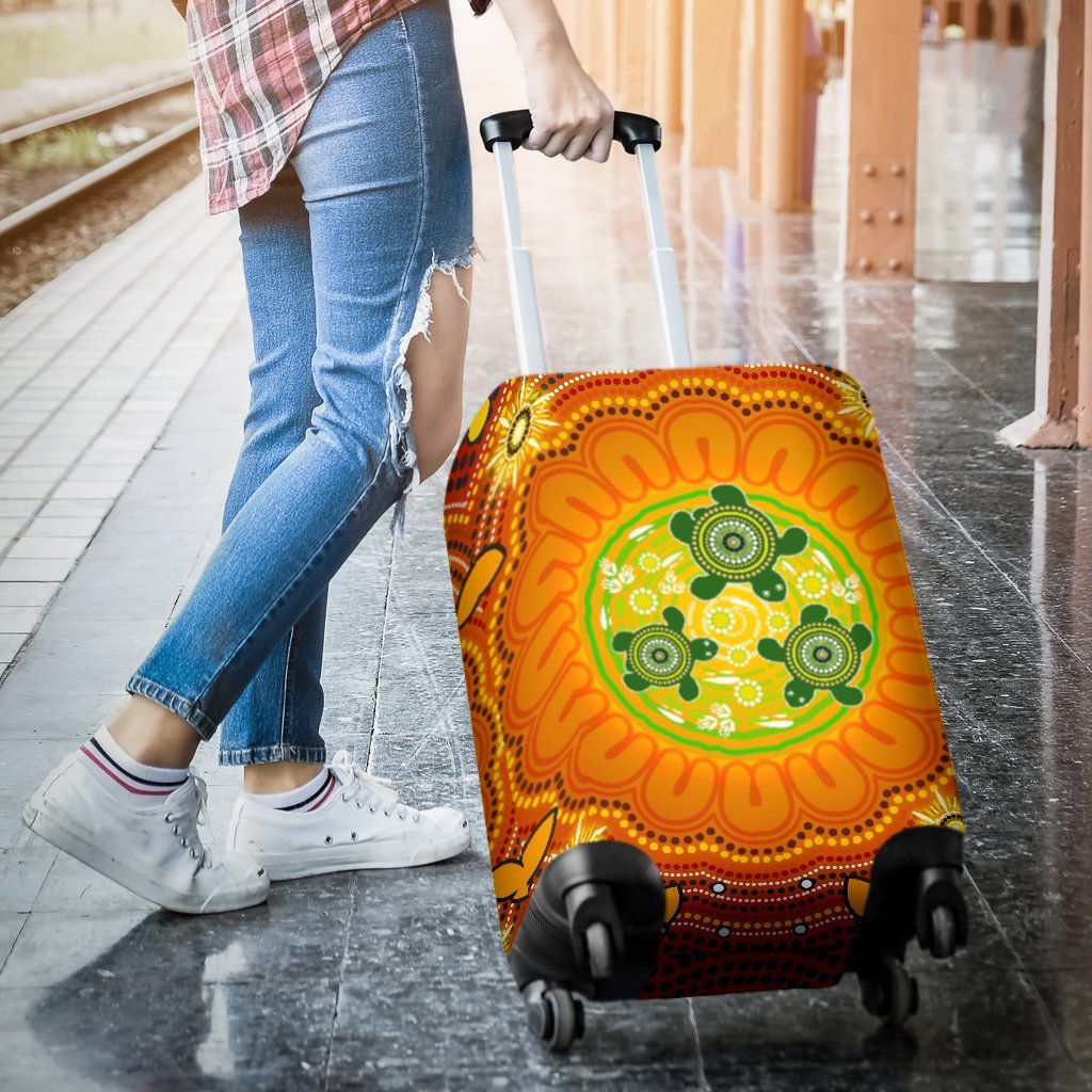 aboriginal-luggage-covers-turtle-circle-dot-painting-art
