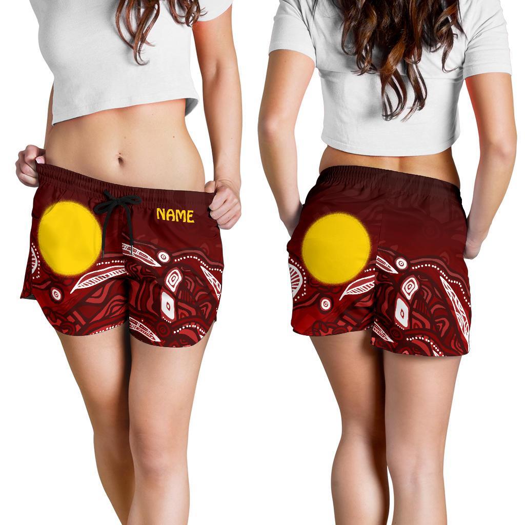 [Custom Text] Aboriginal Women's Shorts - Red Landscape - Vibe Hoodie
