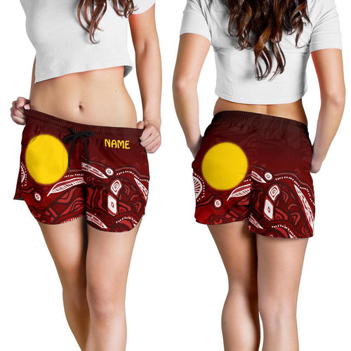 [Custom Text] Aboriginal Women's Shorts - Red Landscape - Vibe Hoodie