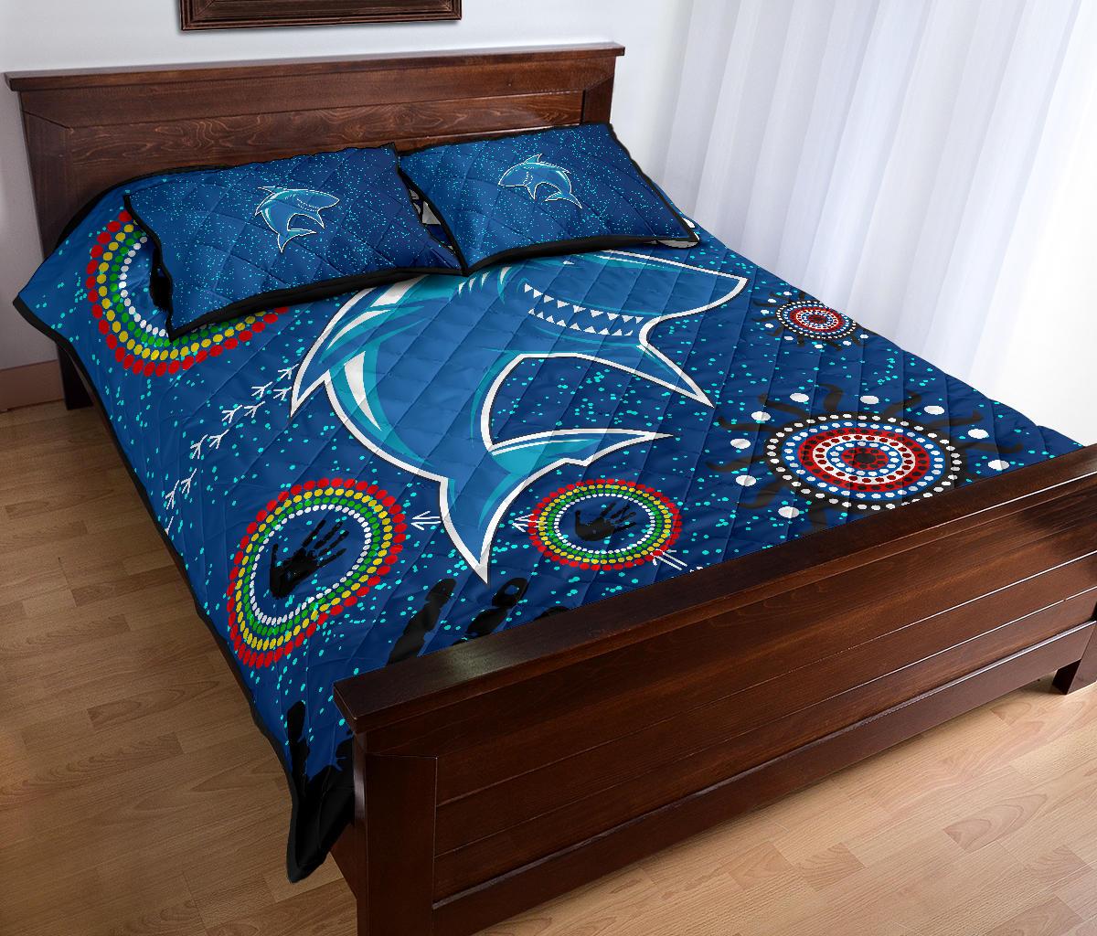 naidoc-sharks-quilt-bed-set-cronulla-aboriginal-style