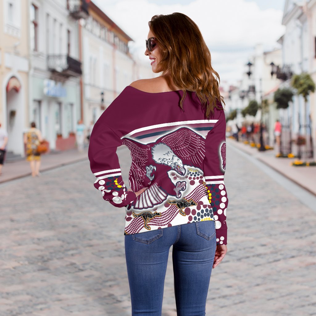 Sea Eagles Off Shoulder Sweater Special Indigenous - Vibe Hoodie