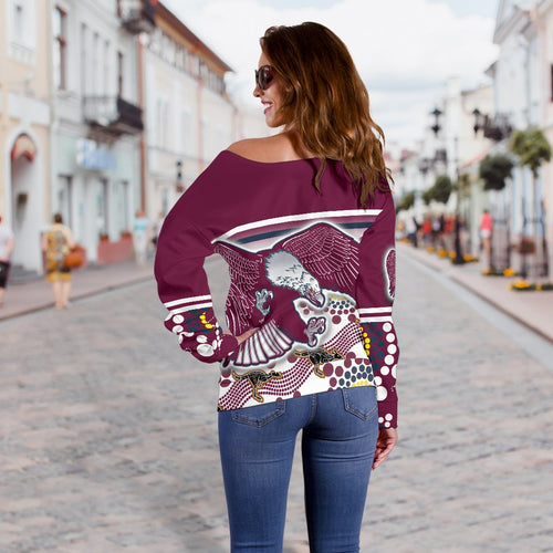 Sea Eagles Off Shoulder Sweater Special Indigenous - Vibe Hoodie