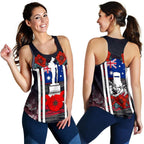 Racerback Tank- Anzac Day Tank Top - Poppy Flowerss Dot Painting - Women - Vibe Hoodie