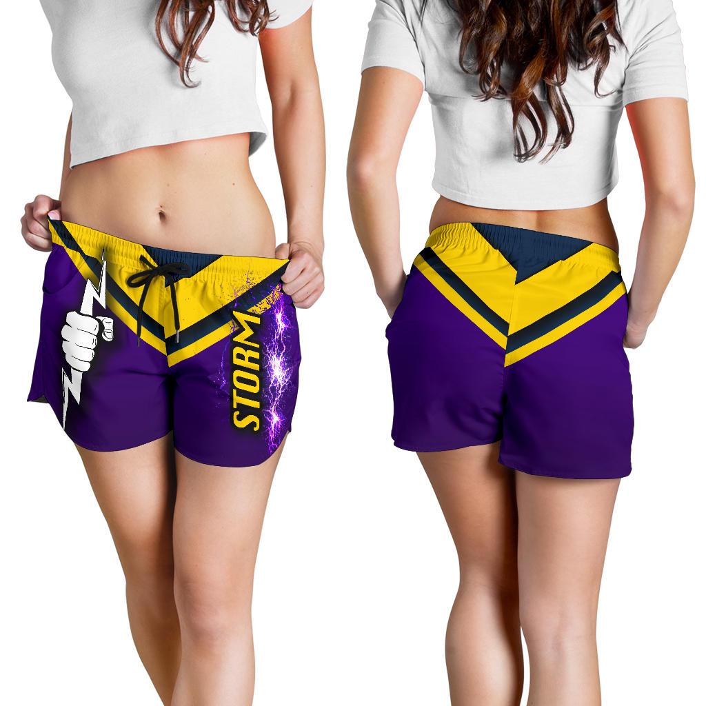 Melbourne All Over Print Women's Shorts Thunder - Vibe Hoodie