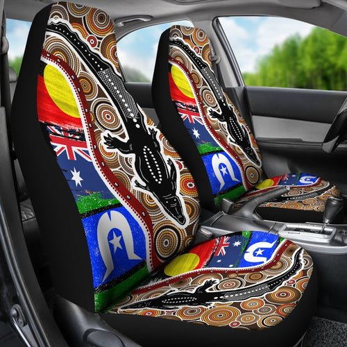 car-seat-covers-australian-aboriginal-crocodile-with-naidoc-flags