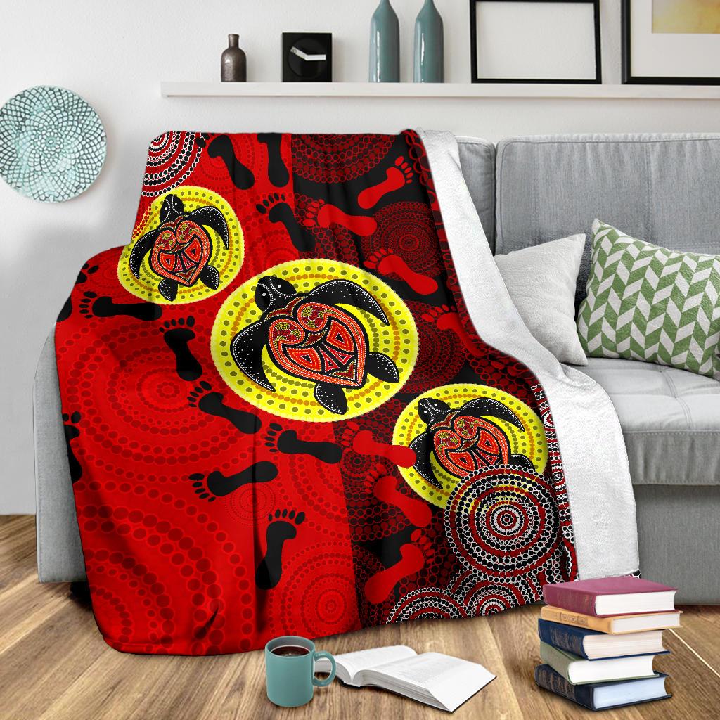 premium-blanket-aboriginal-dot-painting-blanket-turtle