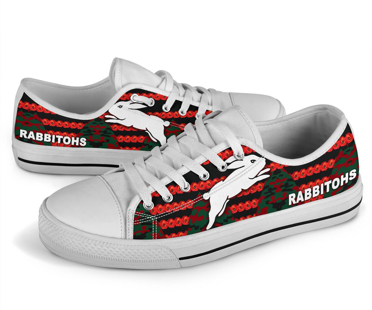 south-sydney-rabbitohs-low-top-shoe-anzac-day-poppy-flower-vibes