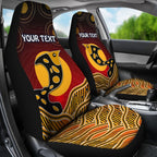 personalised-car-seat-cover-aboriginal-dot-patterns-fish