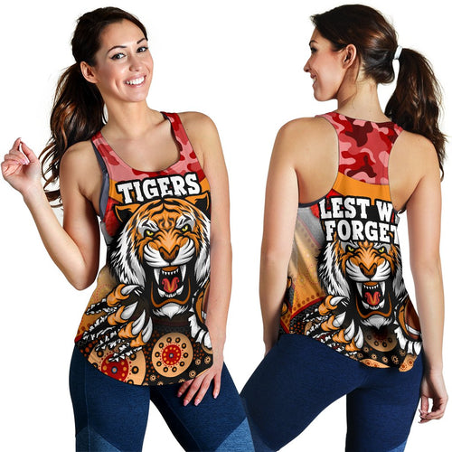 Tigers Women's Racerback Tank Wests Anzac Day Special version - Vibe Hoodie