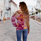 Broncos Super Off Shoulder Sweater Indigenous Brisbane - Vibe Hoodie