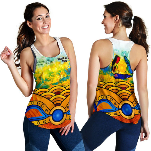 Aboriginal Women's Racerback Tank, Australia Kangaroo Naidoc Week 2021 - Vibe Hoodie