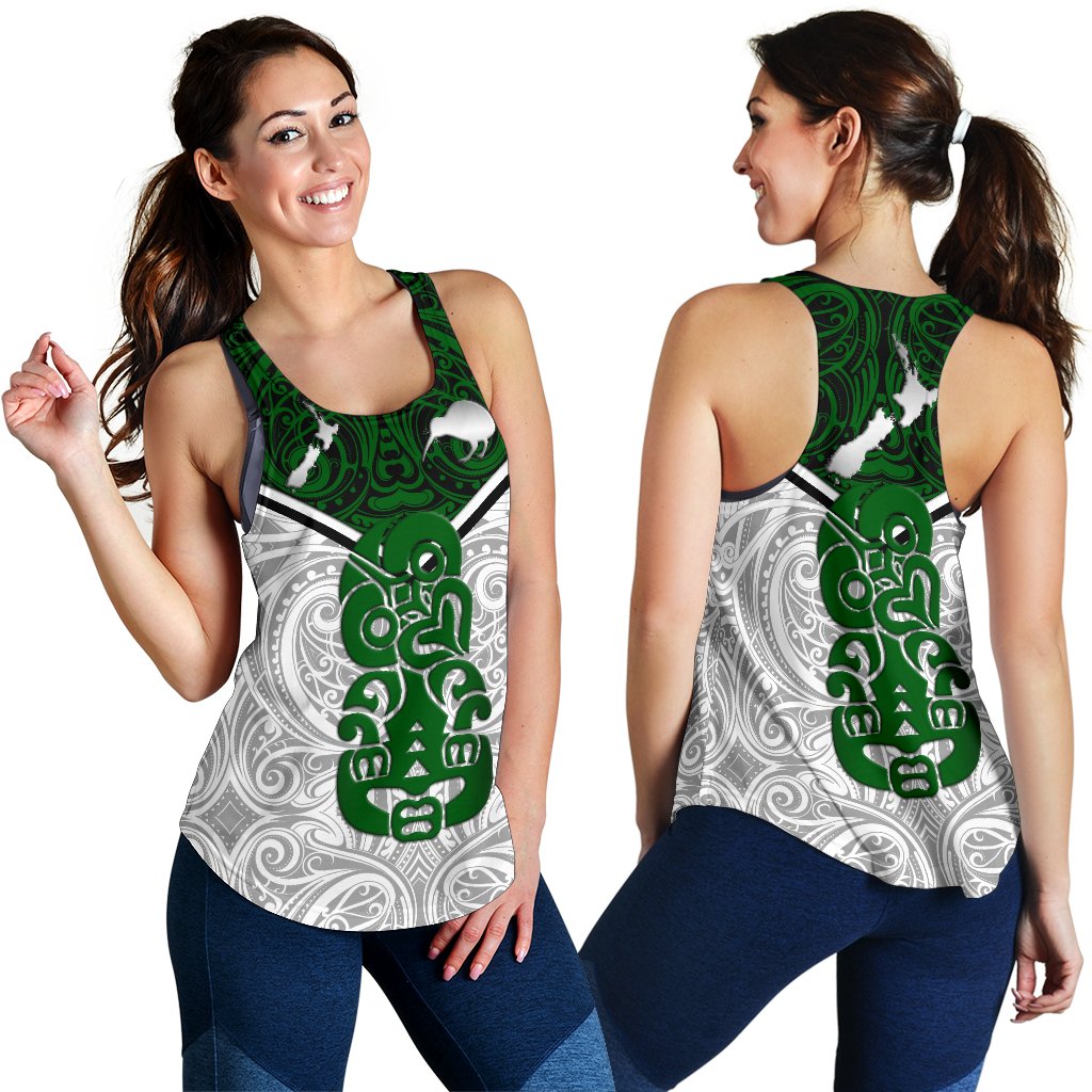 New Zealand Maori Rugby Women Racerback Tank Pride Version - White - Vibe Hoodie