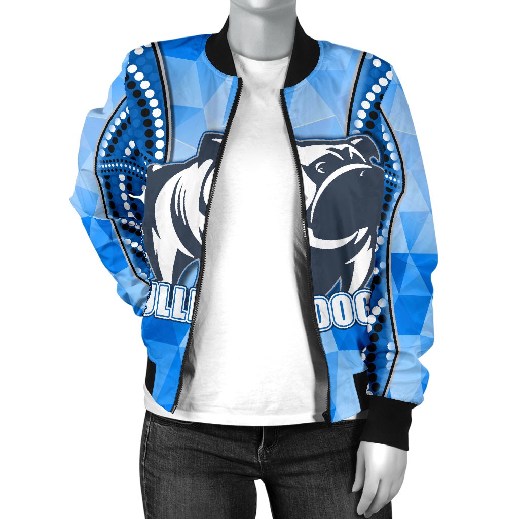 bulldogs-womens-bomber-jacket-indigenous-snappy