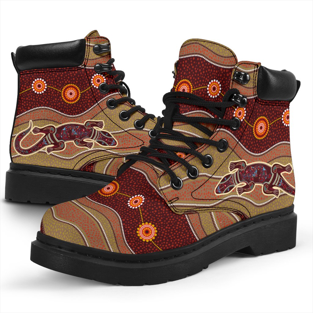 aboriginal-boots-lizard-patterns-circle-dot-painting-all-season