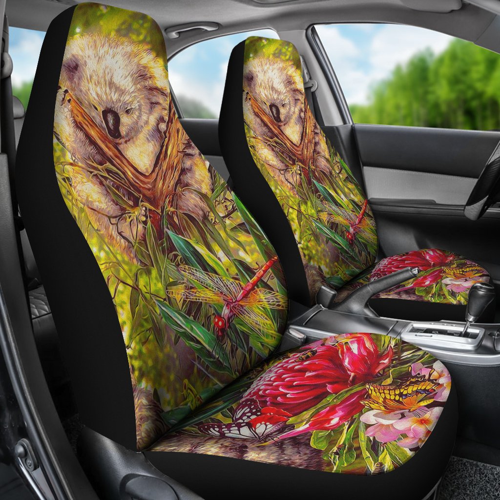 koala-car-seat-covers-3d-koala-with-waratah-flower-seat-cover-universal-fit