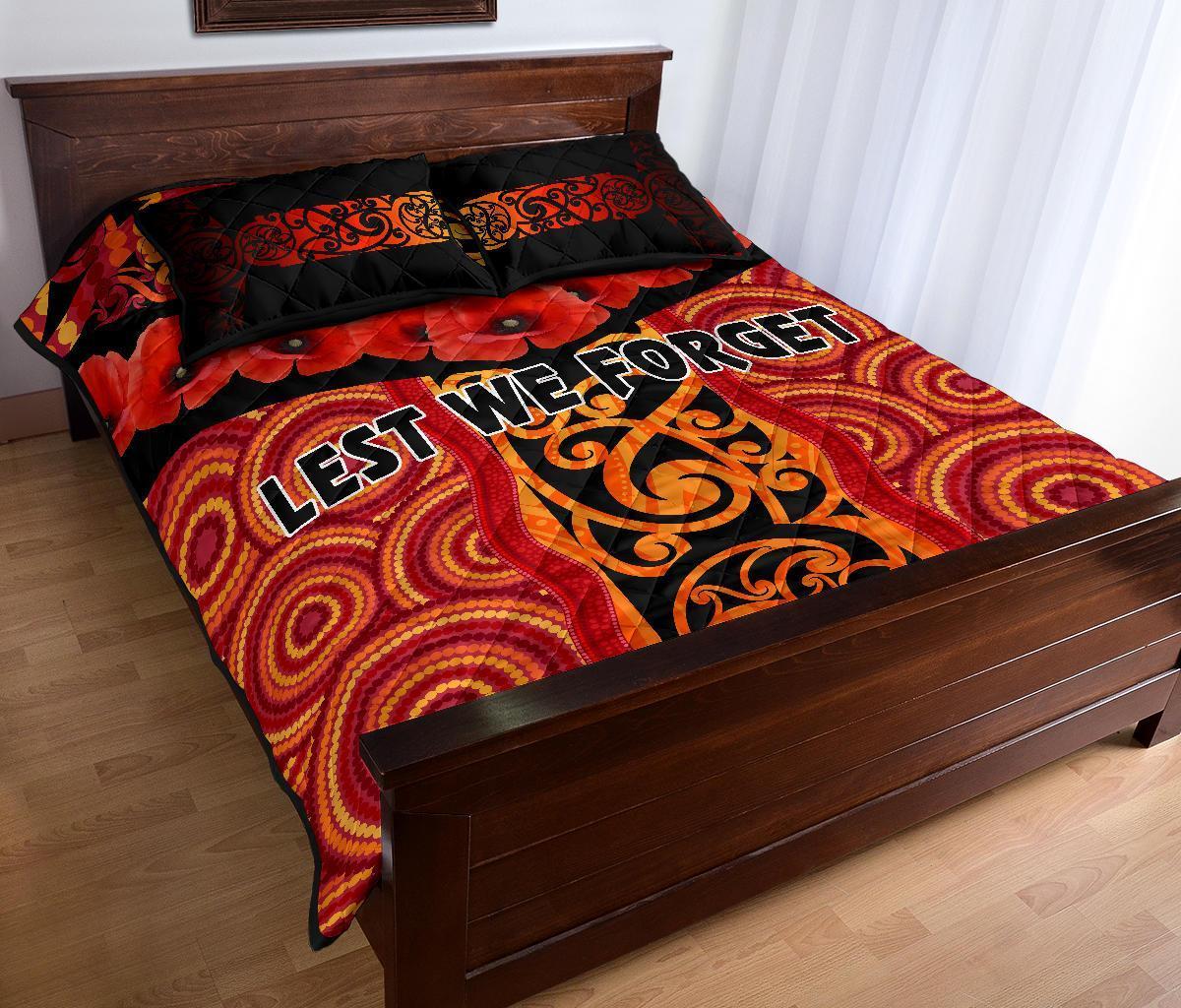 anzac-lest-we-forget-poppy-quilt-bed-set-new-zealand-maori-silver-fern-australia-aboriginal
