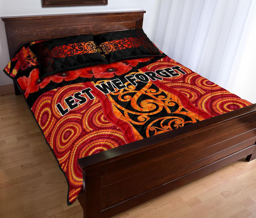 anzac-lest-we-forget-poppy-quilt-bed-set-new-zealand-maori-silver-fern-australia-aboriginal