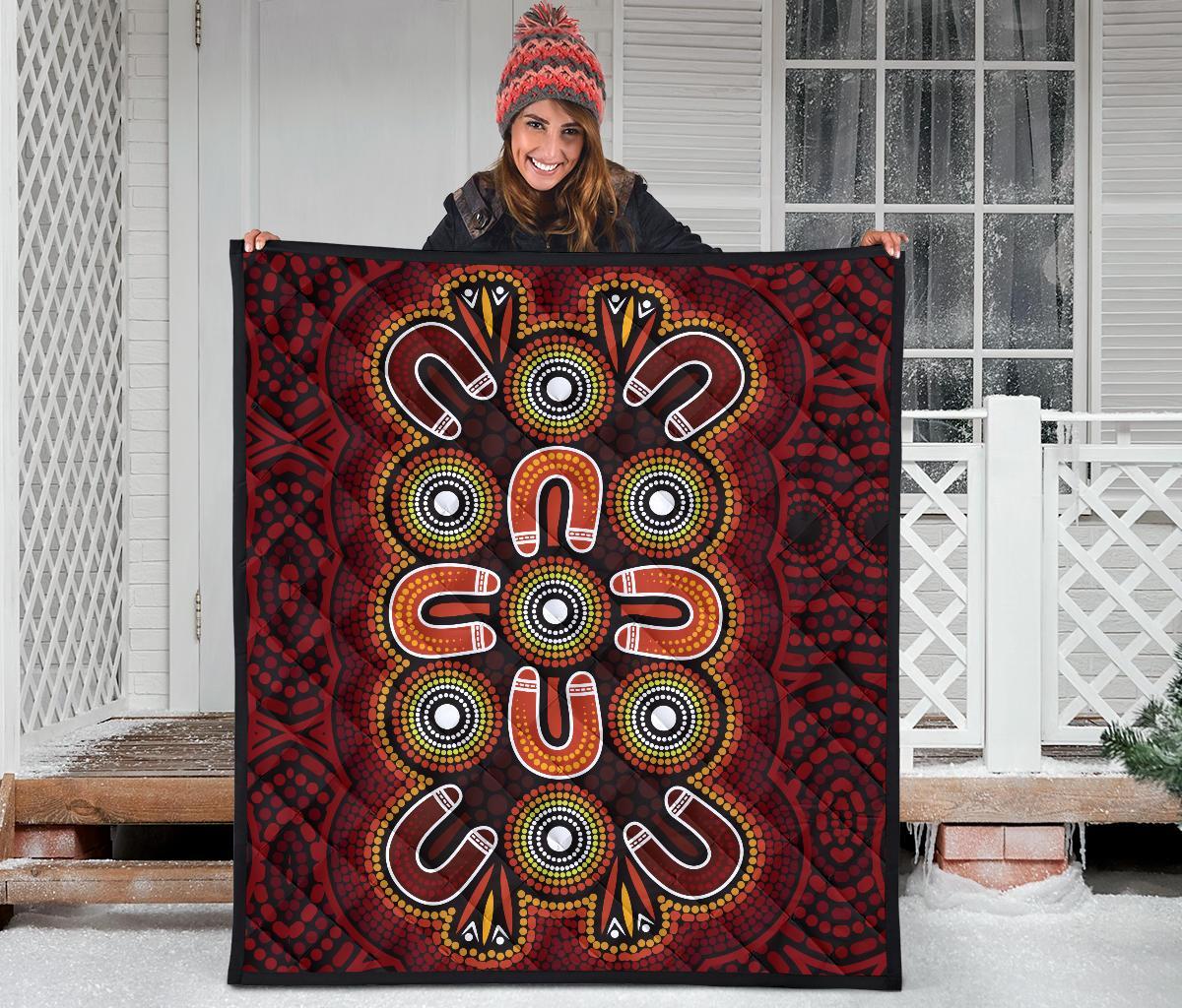aboriginal-premium-quilt-aboriginal-dot-painting-flowers-style