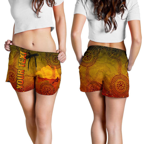 [Custom] Aboriginal Women's Shorts, Australian Map with  Indigenous Color - Vibe Hoodie