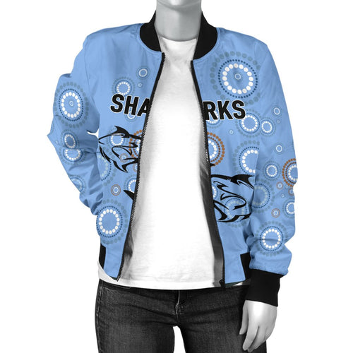 cronulla-sutherland-womens-bomber-jacket-sharks-anzac-day-unique-indigenous-2
