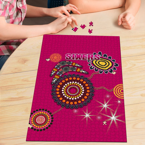 sydney-premium-wood-jigsaw-puzzle-sixers-indigenous-magenta