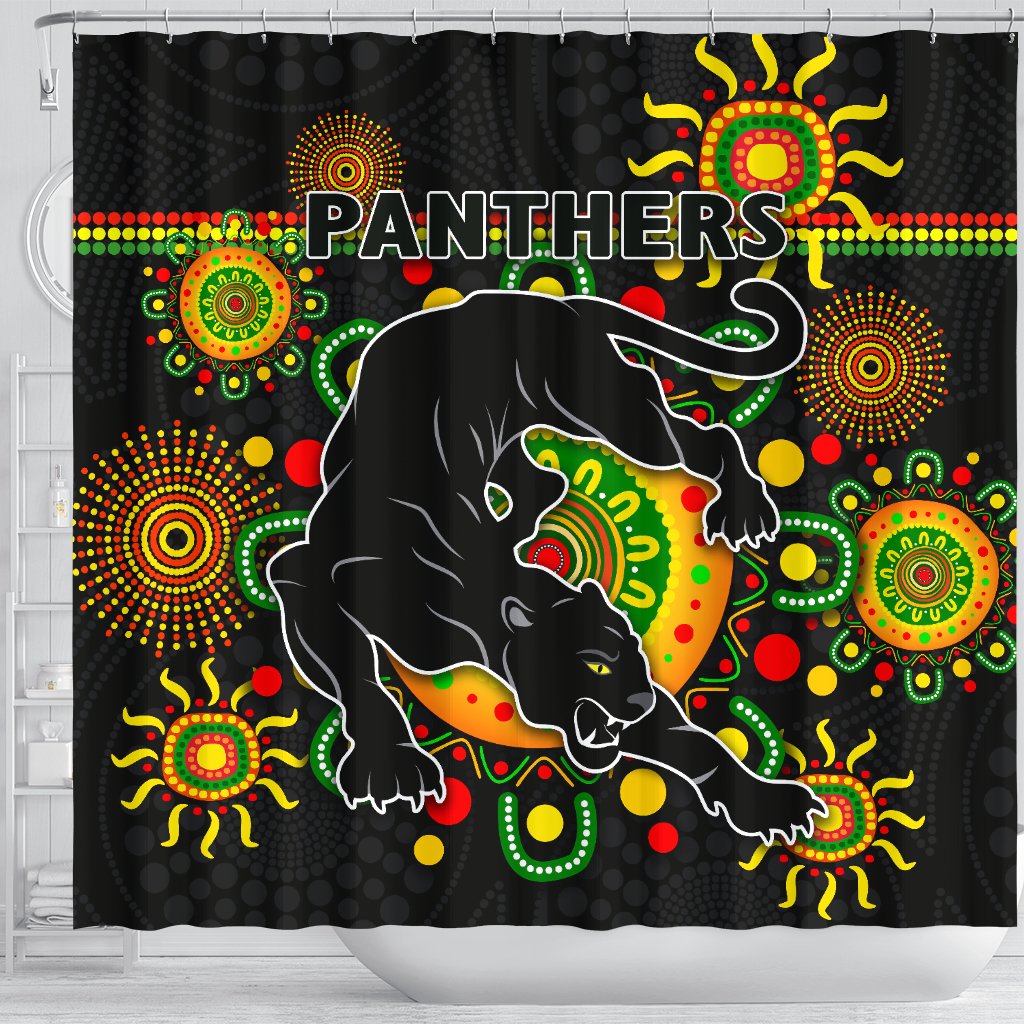 penrith-shower-curtain-indigenous-panthers-black
