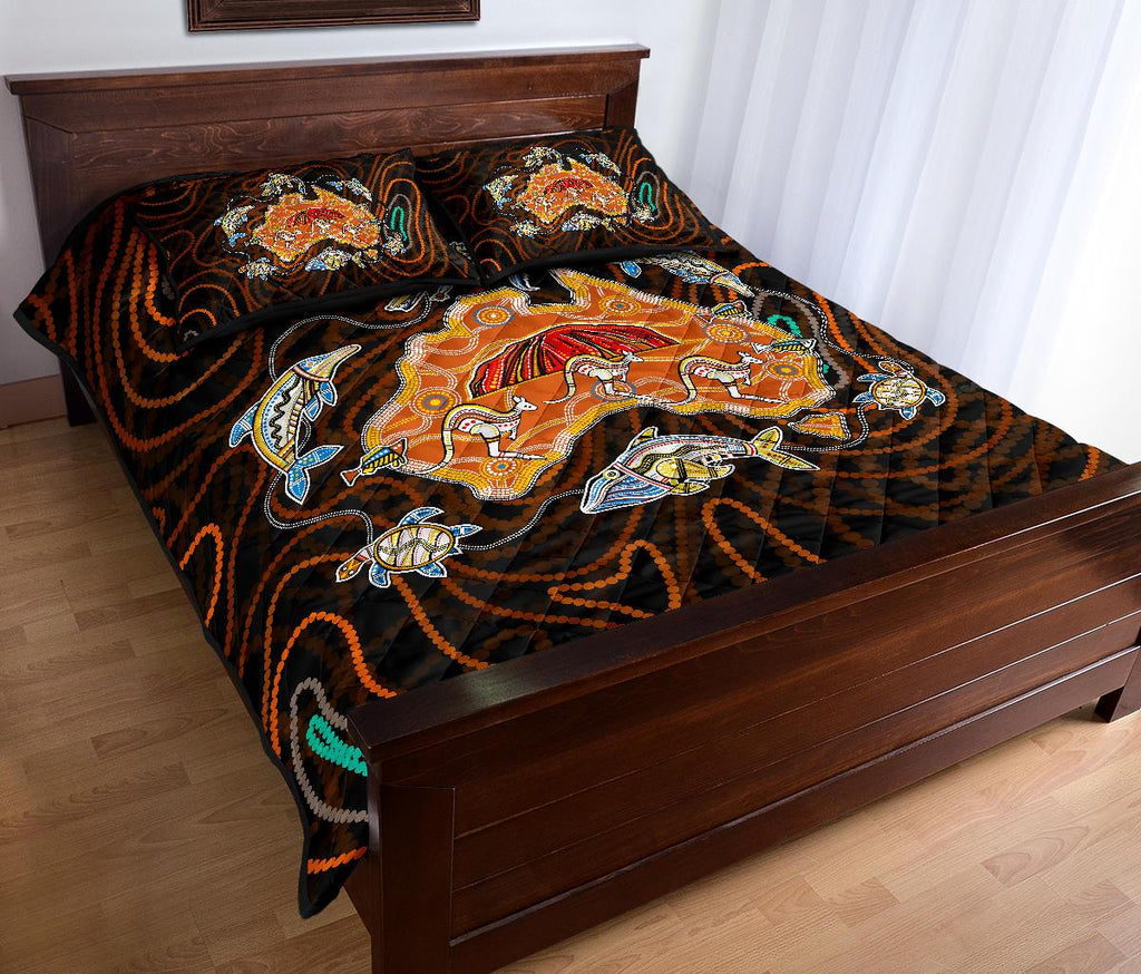aboriginal-quilt-cover-sets-uluru-australia-map-patterns-kangaroo-turtle