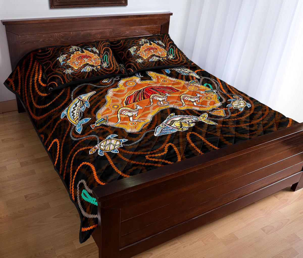 aboriginal-quilt-cover-sets-uluru-australia-map-patterns-kangaroo-turtle