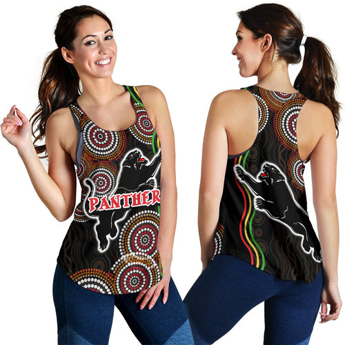 Panthers Black Women Racerback Tank Indigenous Penrith Version - Vibe Hoodie