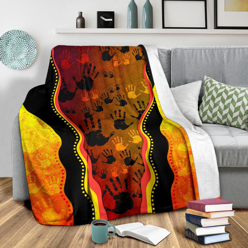 premium-blanket-aboriginal-patterns-blanket-golden-style