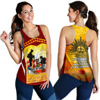 Anzac Women's Racerback Tank - Lest We Forget Aboriginal Version - Vibe Hoodie