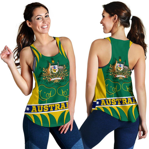 Racerback Tank - Australian Coat Of Arms Tank Koala - Vibe Hoodie