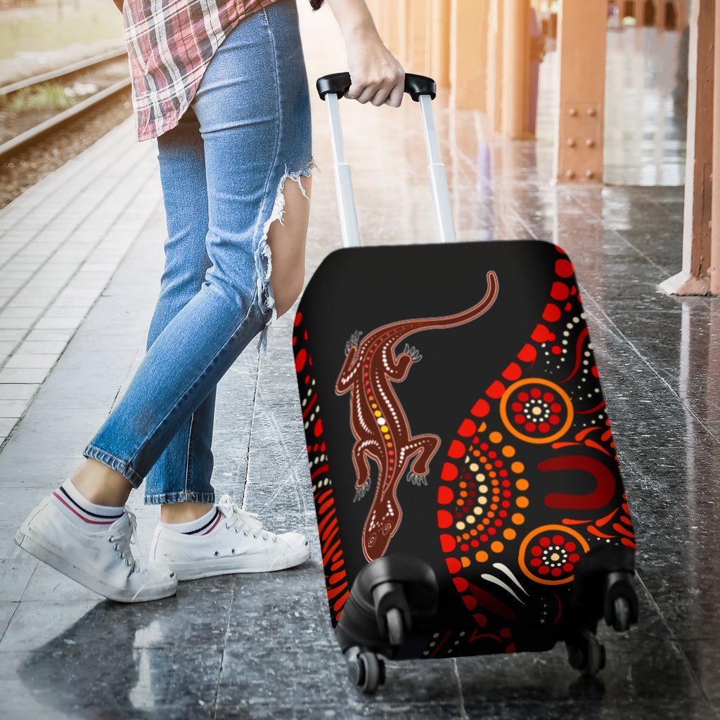 aboriginal-luggage-covers-aboriginal-lizard-with-dot-painting-patterns