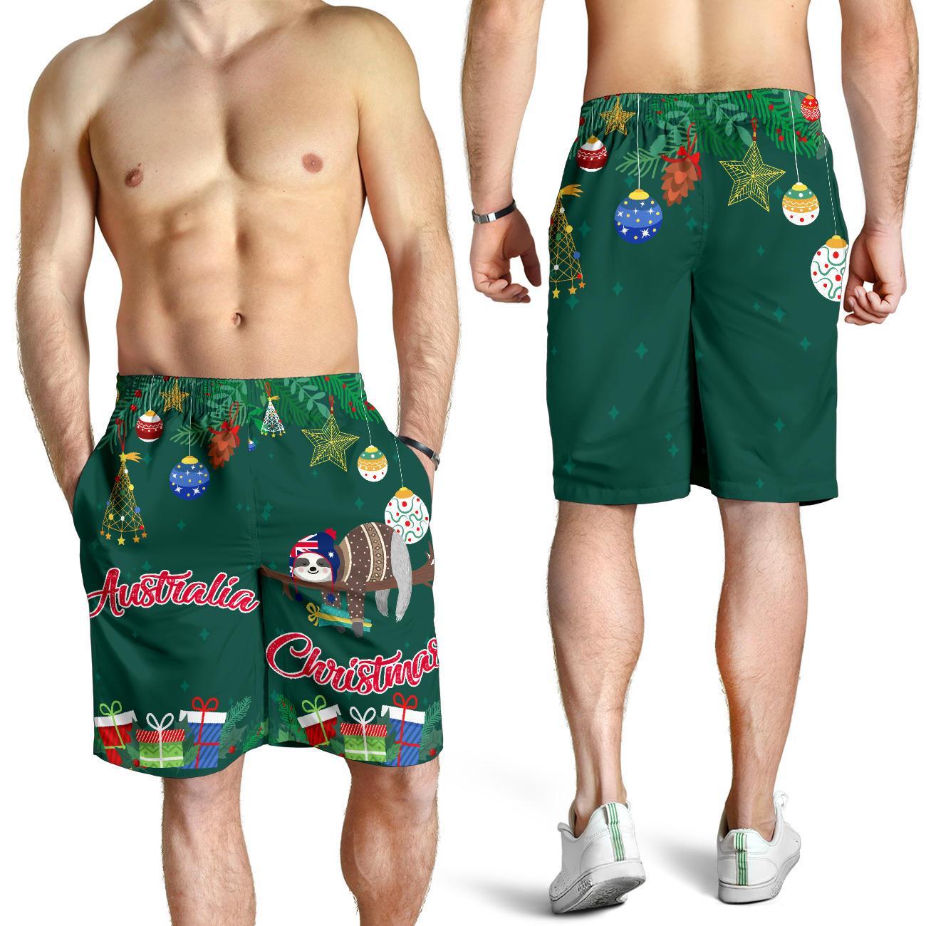 christmas-mens-shorts-green-merry-christmas