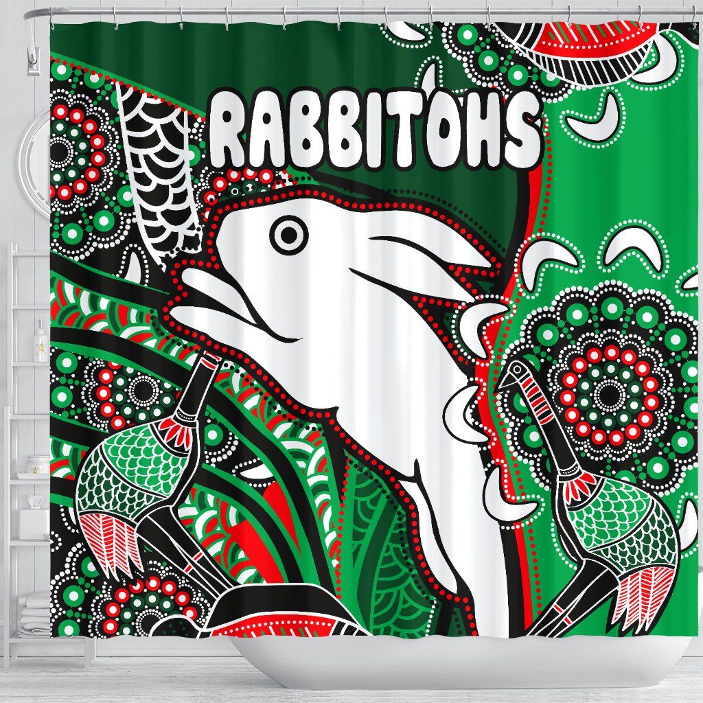 rabbitohs-shower-curtain-indigenous-survival-world