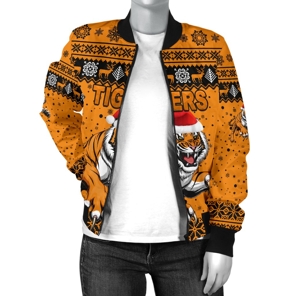 wests-christmas-womens-bomber-jacket-tigers-unique-vibes-orange