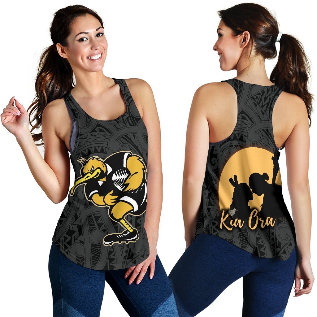 Maori Kiwi Rugby Women Racerback Tank Hongi - Kia Ora New Zealand - Vibe Hoodie