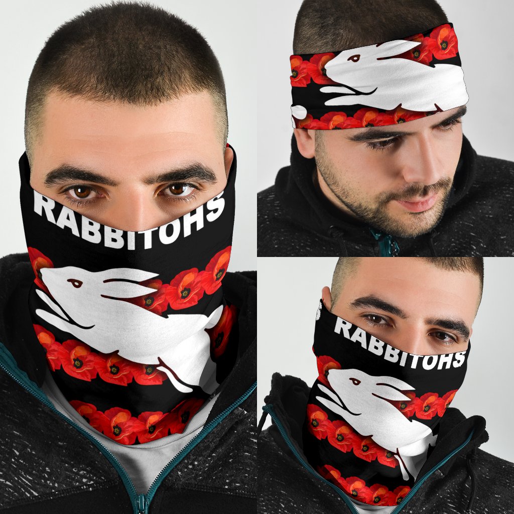 south-sydney-rabbitohs-bandana-3-pack-anzac-day-poppy-flower-vibes