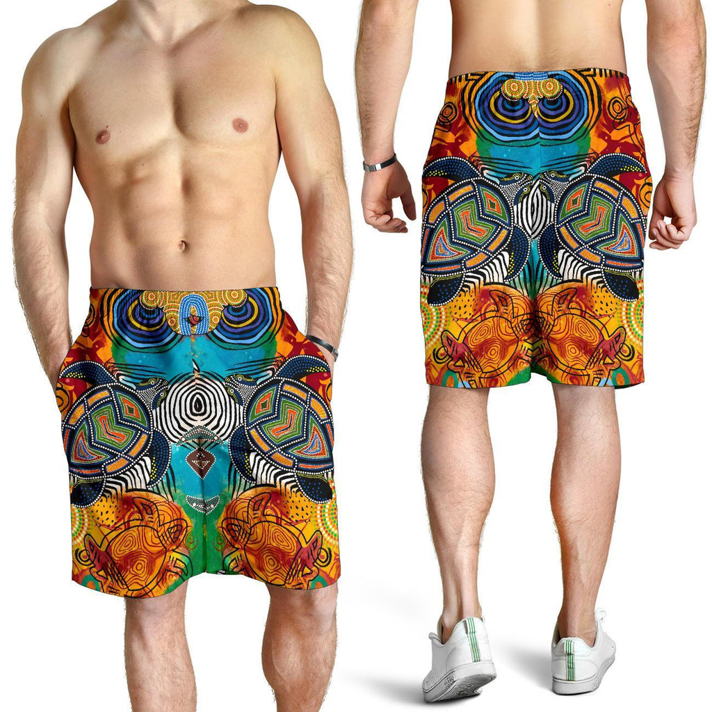 aboriginal-mens-shorts-turtle-indigenous-art