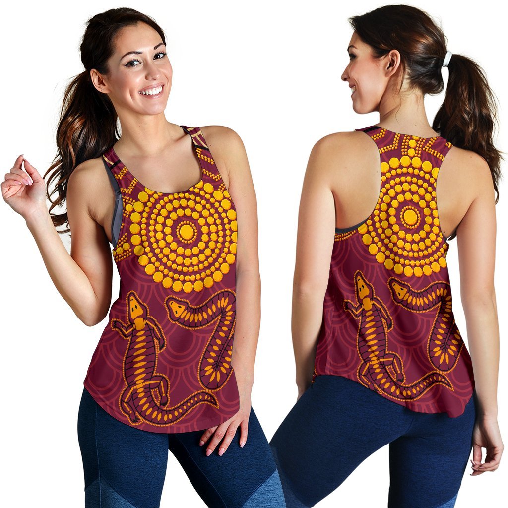 Aboriginal Women's Racerback Tank - Aboriginal Snake And Alligator - Vibe Hoodie